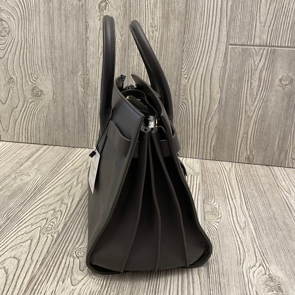 SAINT LAURENT Small Sac de Jour Bag Light Gray Leather - Picture 4 of 12